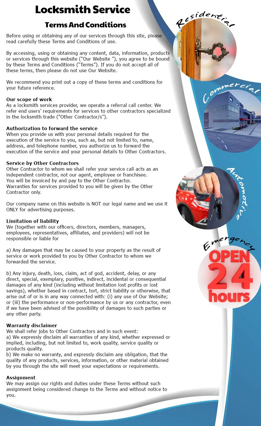 Community Locksmith Store Rancho Palos Verdes, CA 310-955-1738 - terms-ls